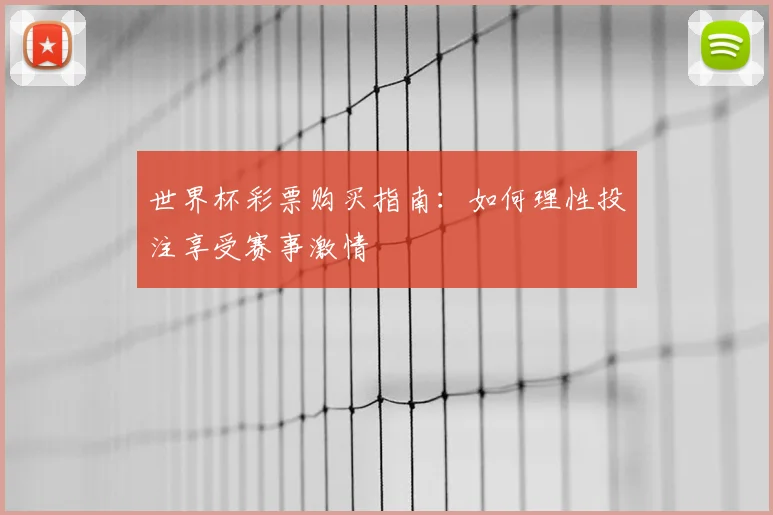 世界杯彩票购买指南：如何理性投注享受赛事激情